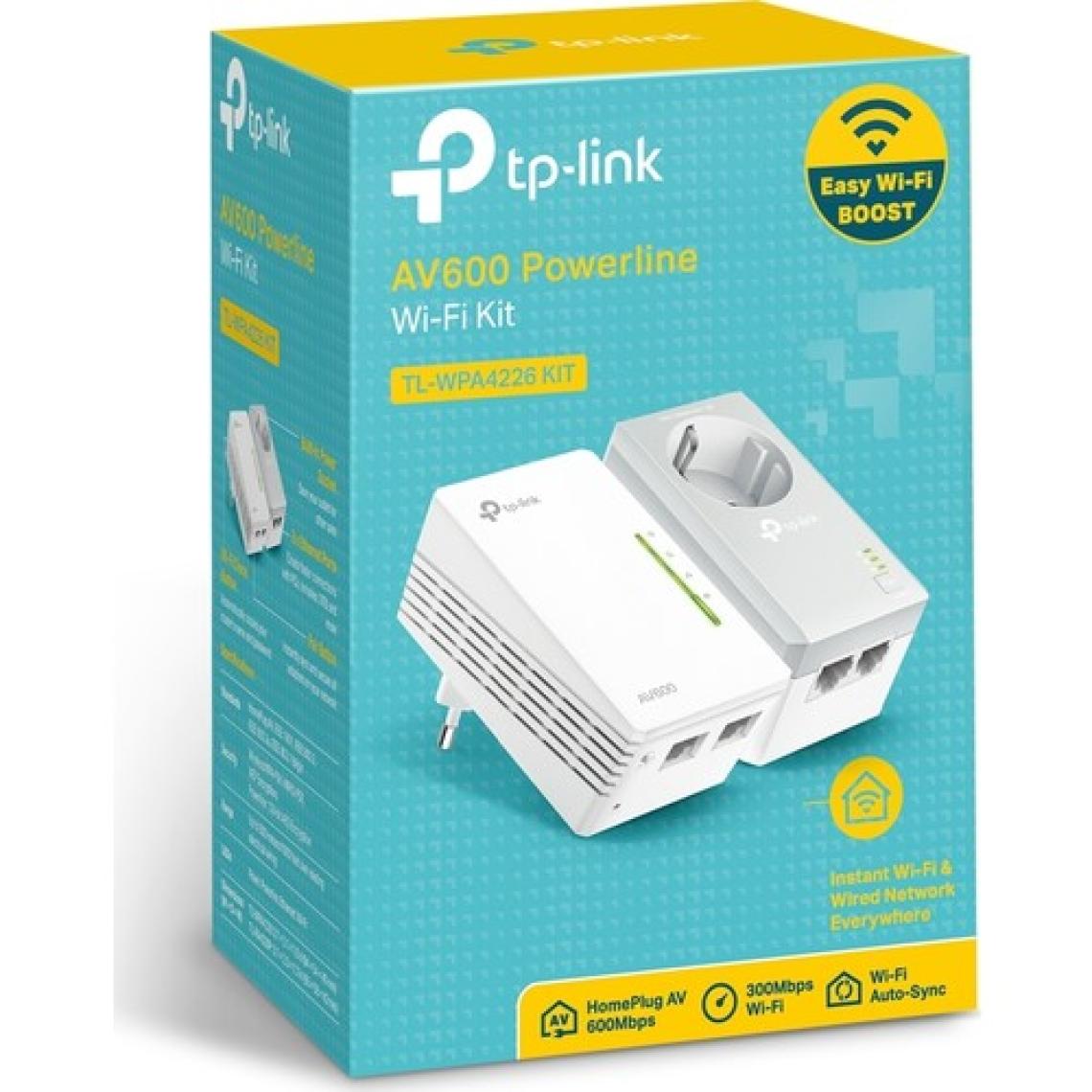 TP-Link TL-WPA4226KIT, AV600 300 Mbps Kablosuz Powerline Adaptör Kiti