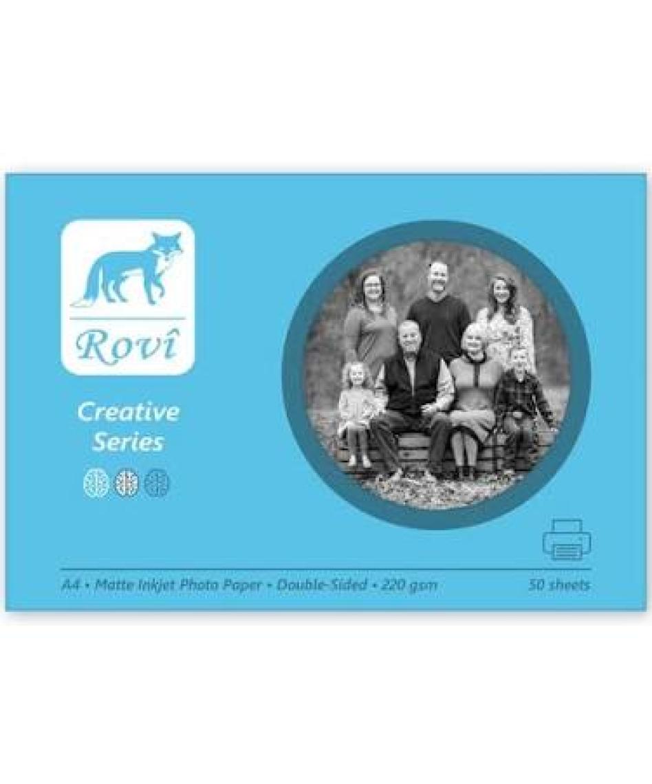 Rovi Fine-Art Mat Çift Taraflı Fotoğraf Kağıdı - 220Gsm - 50Yp - A4