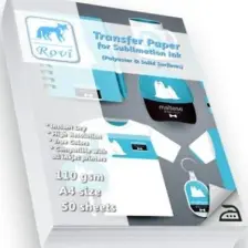 Rovi Polyester Kumaş/Sert Yüzeyler İçin Transfer Kağıdı - 50Yp - A4