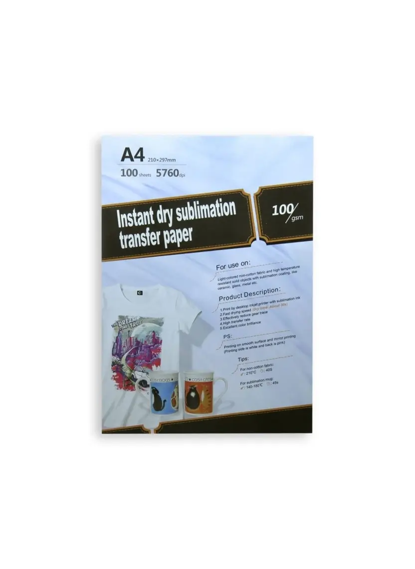 Star Film Profesyonel A4 100 Gsm Sublimasyon Transfer Baskı Kağıdı 100 Sayfa