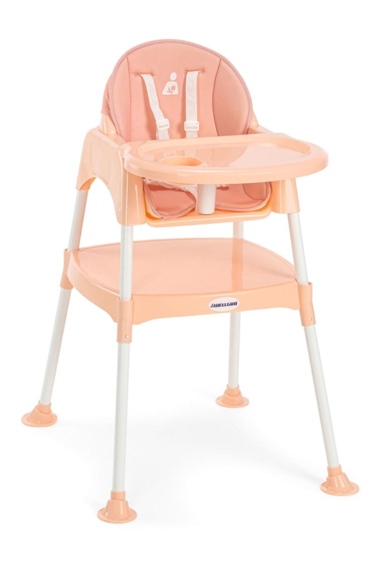 Wellgro Pretty 3 in1 Çalışma Masalı Mama Sandalyesi Pembe