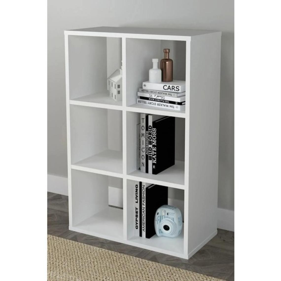BSH Gülbay Mobilya Cube 6 Raflı Kitaplık Large Beyaz