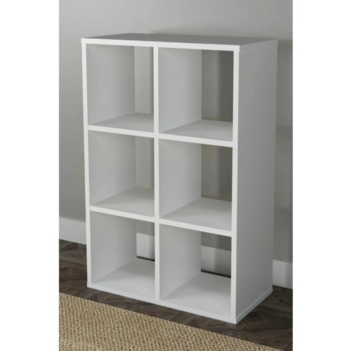 BSH Gülbay Mobilya Cube 6 Raflı Kitaplık Large Beyaz