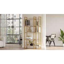 Voyage Gold Metal Kitaplık 5 Raflı 2 Bölme 175cm Mermer Desen Vg4-ge