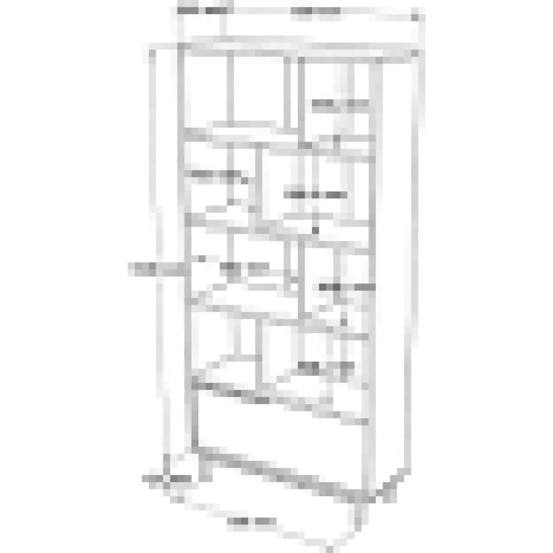 Yurudesign Ocean Kitaplık Raf Metal Ayaklı 176CM Kapaklı Beyaz On4-W