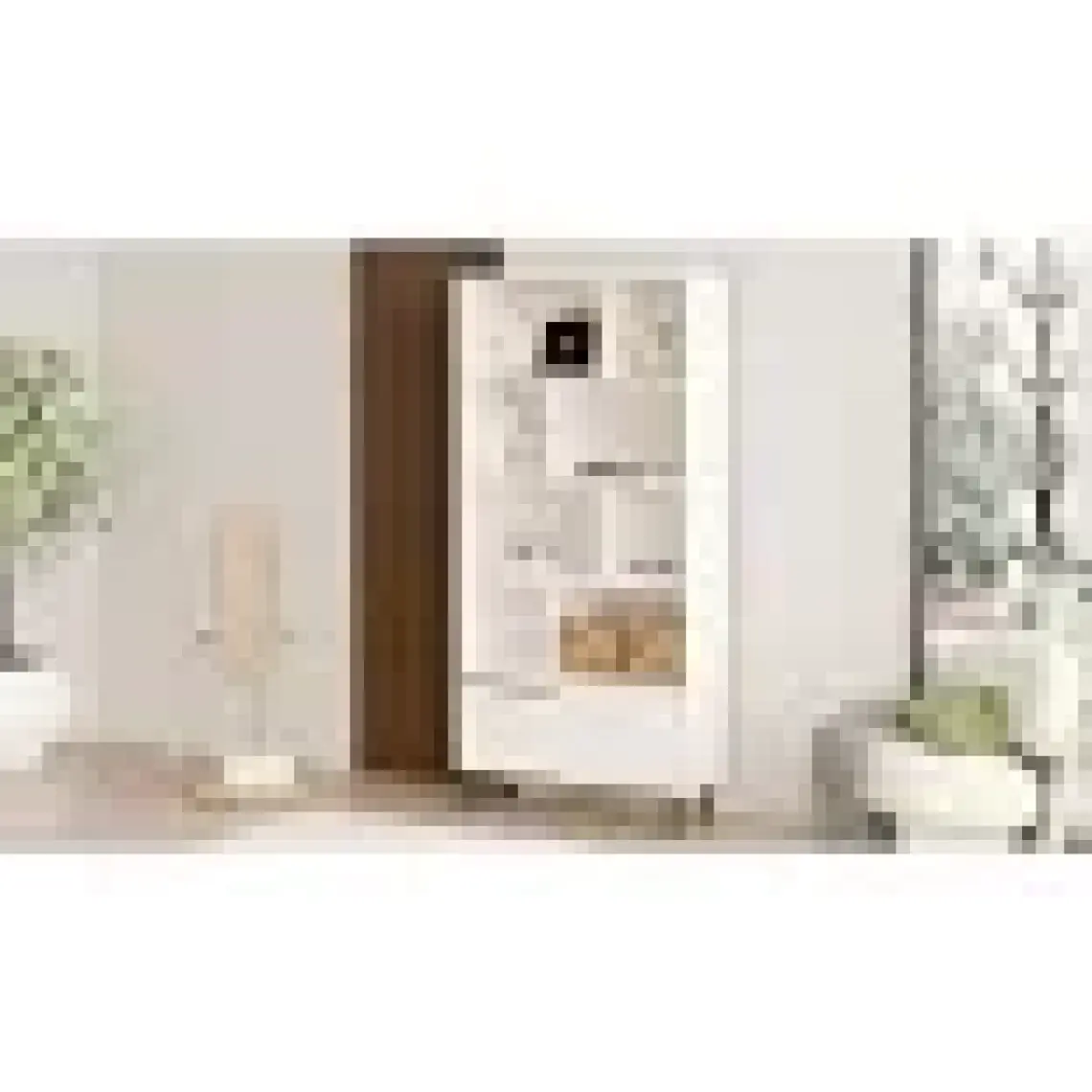 Yurudesign Ocean Kitaplık Raf Metal Ayaklı 176CM Kapaklı Beyaz On4-W