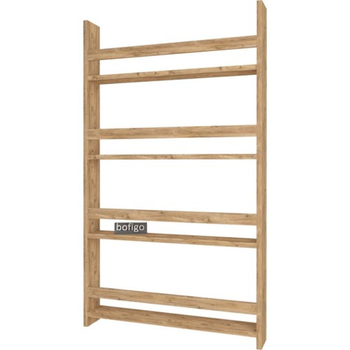 Bofigo 4 Raflı 120 x 74 cm Montessori Kitaplık Eğitici Çocuk Kitaplığı Çam