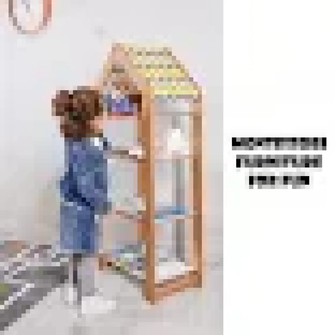 Minera Bebek/Çocuk Odası Ahşap Çok Amaçlı Raf, Oyuncak Toplama, Kitaplık - 2 Raflı