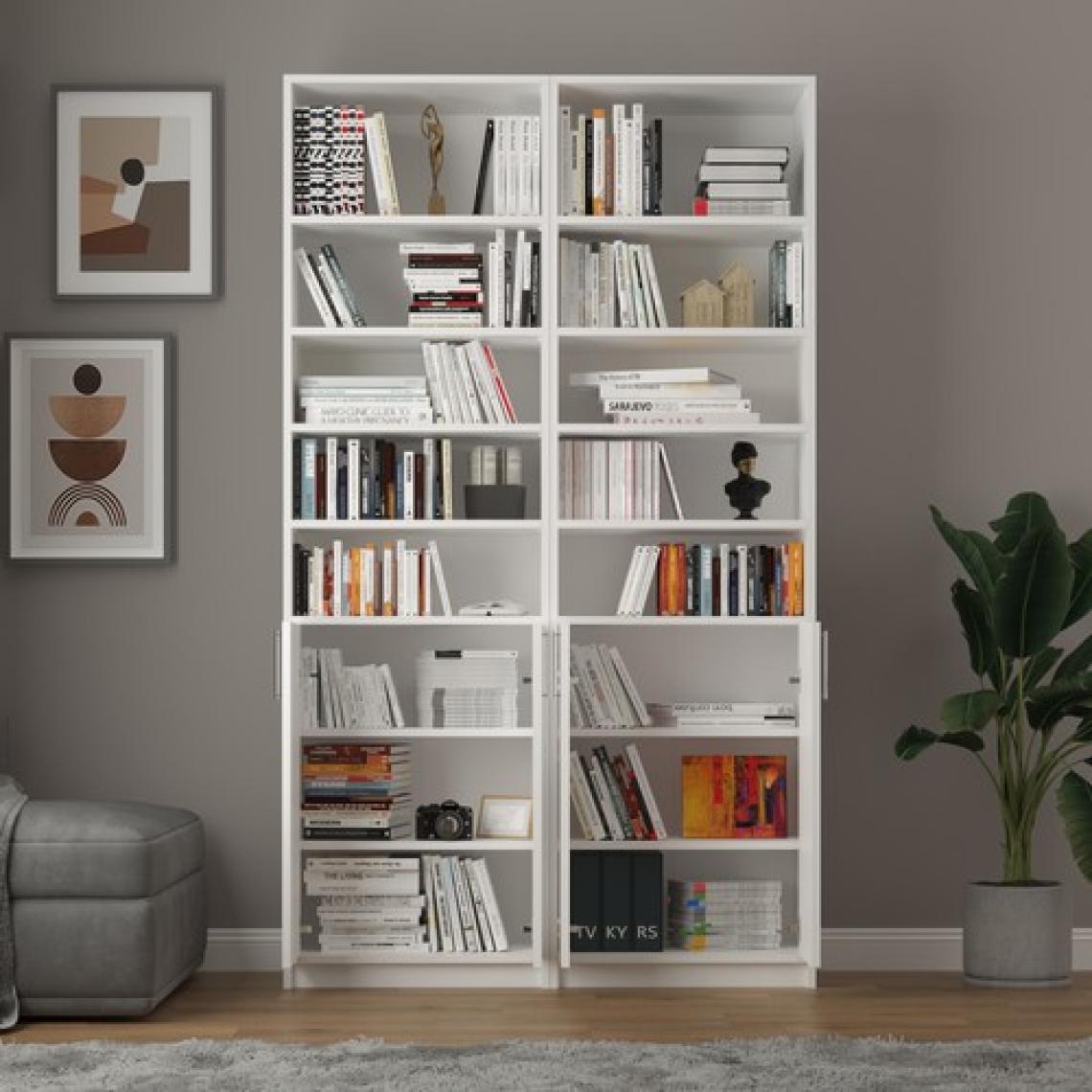 Asra Trend %100 MDFLAM Beyaz Kapaklı Kitaplık K-39