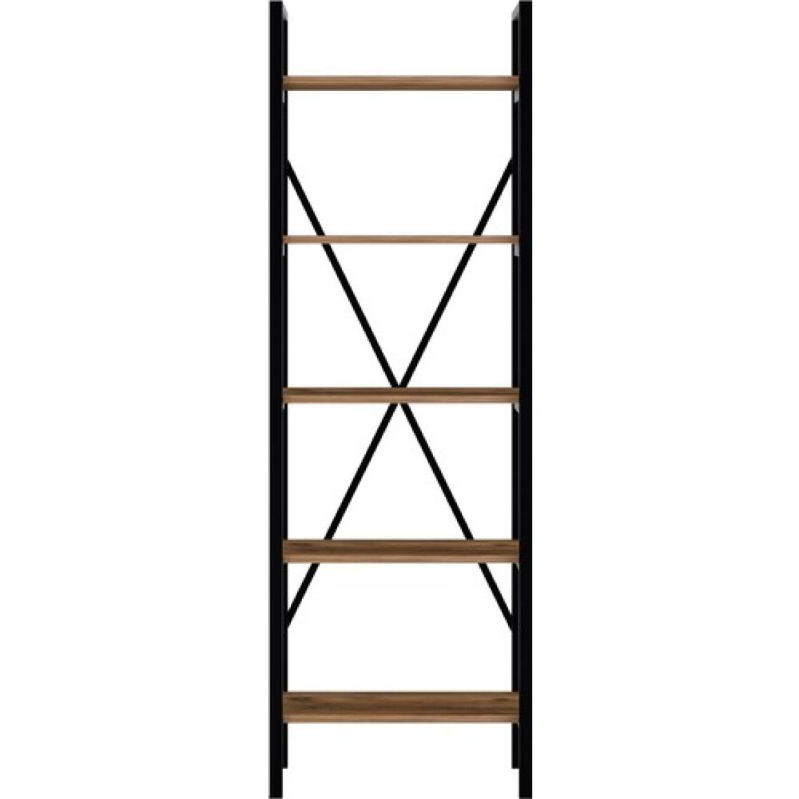 Ceramical Metal Ayaklı 5 Raflı Kitaplık - 60x180cm - Çam