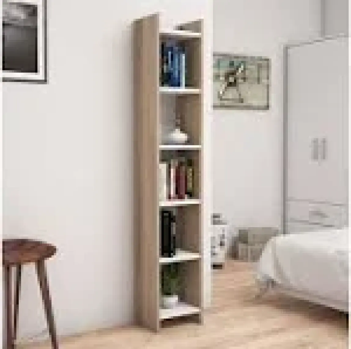 Bimossa W1020 Hüma Kitaplık Ceviz Beyaz 28.6cm