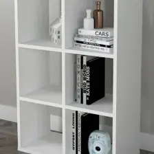 BSH Gülbay Mobilya Cube 6 Raflı Kitaplık Large Beyaz