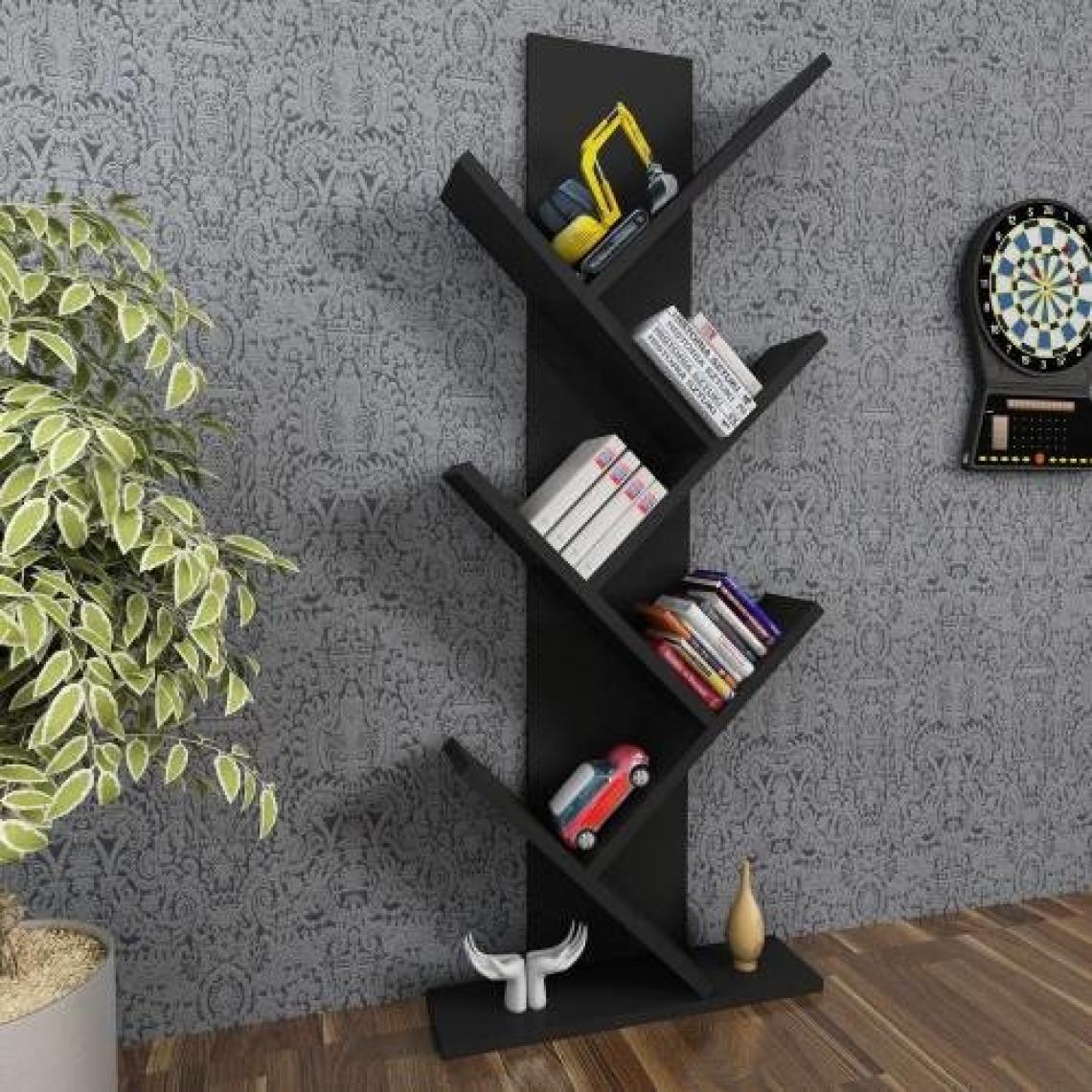 Moonlife Tree Dekoratif Kitaplık Siyah