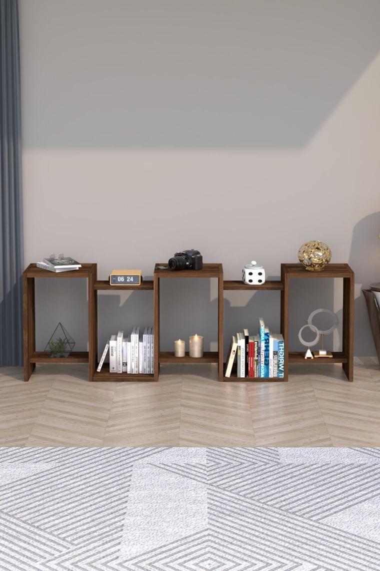Moonlife Zero Dekoratif Kitaplık Ceviz