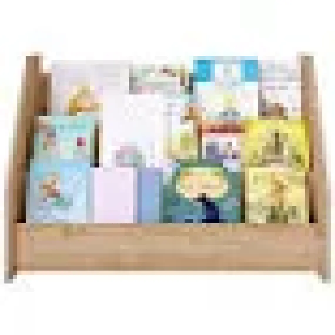 Minera Anka Montessori Ahşap Yer Kitaplığı - MDF, 58x34x37 cm, Mavi, Minimalist Tasarım, Ev ve Ofis Kullanımı İçin