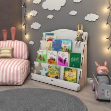 Mingitav Lucky Montessori Ahşap Çocuk Odası 4 Raflı Kitaplık