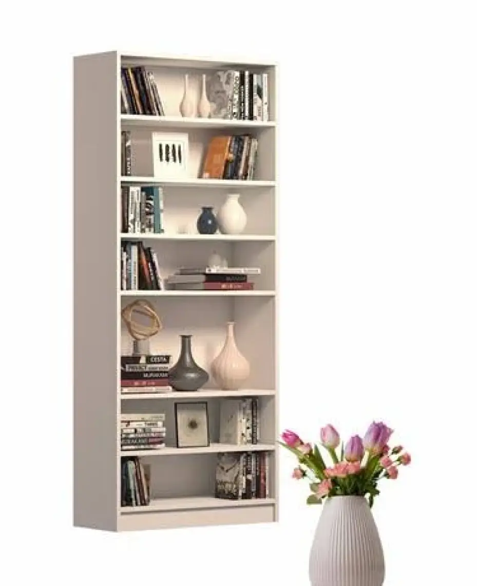 Dekorex KTP-211-Beyaz Yüksek Kitaplık