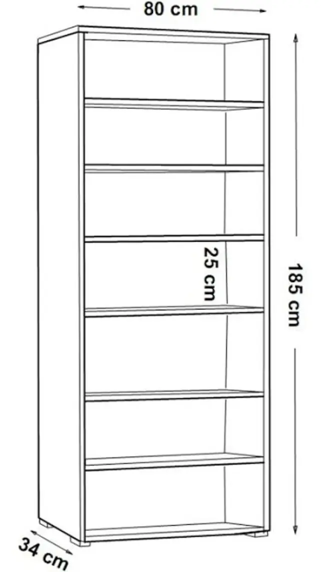 Dekorex KTP-211-Beyaz Yüksek Kitaplık