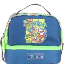 Kaukko Kids Iki Gözlü Isı Yalıtımlı Erkek Çocuk Yeşil Mavi Kaykay Beslenme Çantası