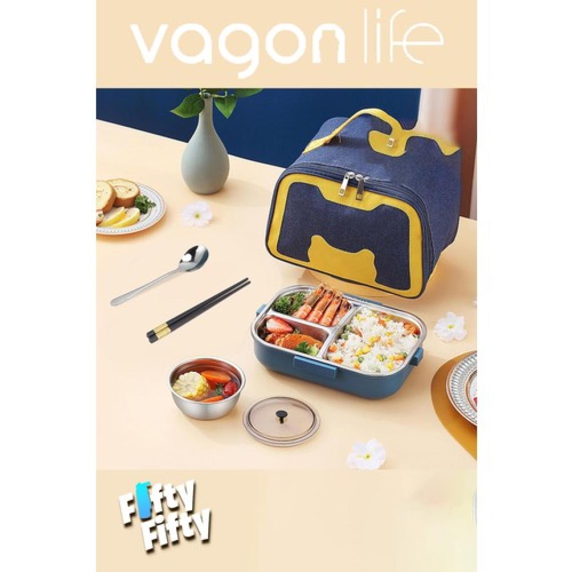 Vagonlife 1100 ml Çorba Kaseli-Metal Kaşıklı Paslanmaz Çelik Bento Lunch Box Yeni Nesil Sefer TASI-FFBL70100