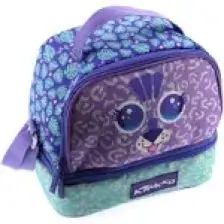 Kaukko Kids Iki Gözlü Isı Yalıtımlı Kız Çocuk Sevimli Aslan Mor Beslenme Çantası