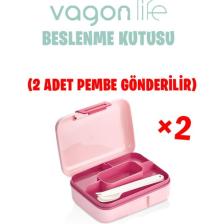 Vagonlife Beslenme Kutusu 2 Katlı Çatal,bıçak,kaşık Setli