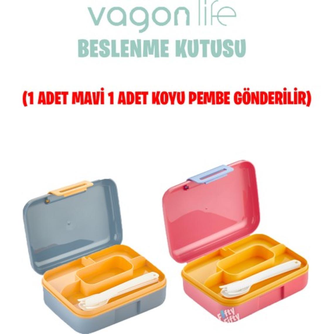 Vagonlife Beslenme Kutusu 2 Katlı Çatal bıçak kaşık Setli