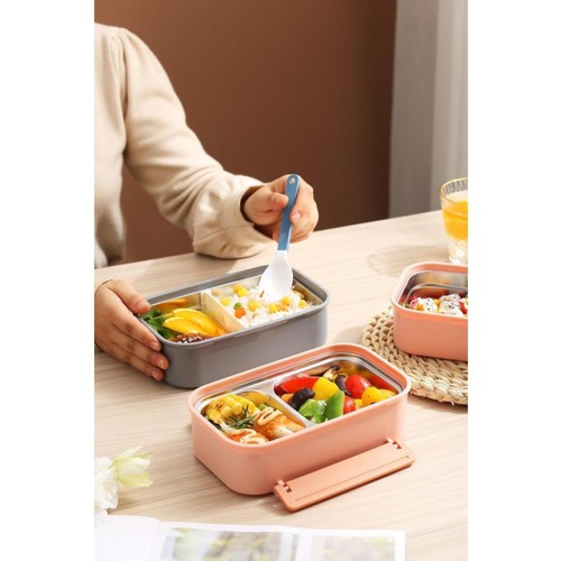 Vagonlife Bento Lunch Box Ofis-Okul Için Yeni Nesil Sefer Tası Çift Kat 3 Bölme Paslanmaz Çelik F494