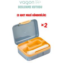 Vagonlife Beslenme Kutusu 2 Katlı Çatal,bıçak,kaşık Setli