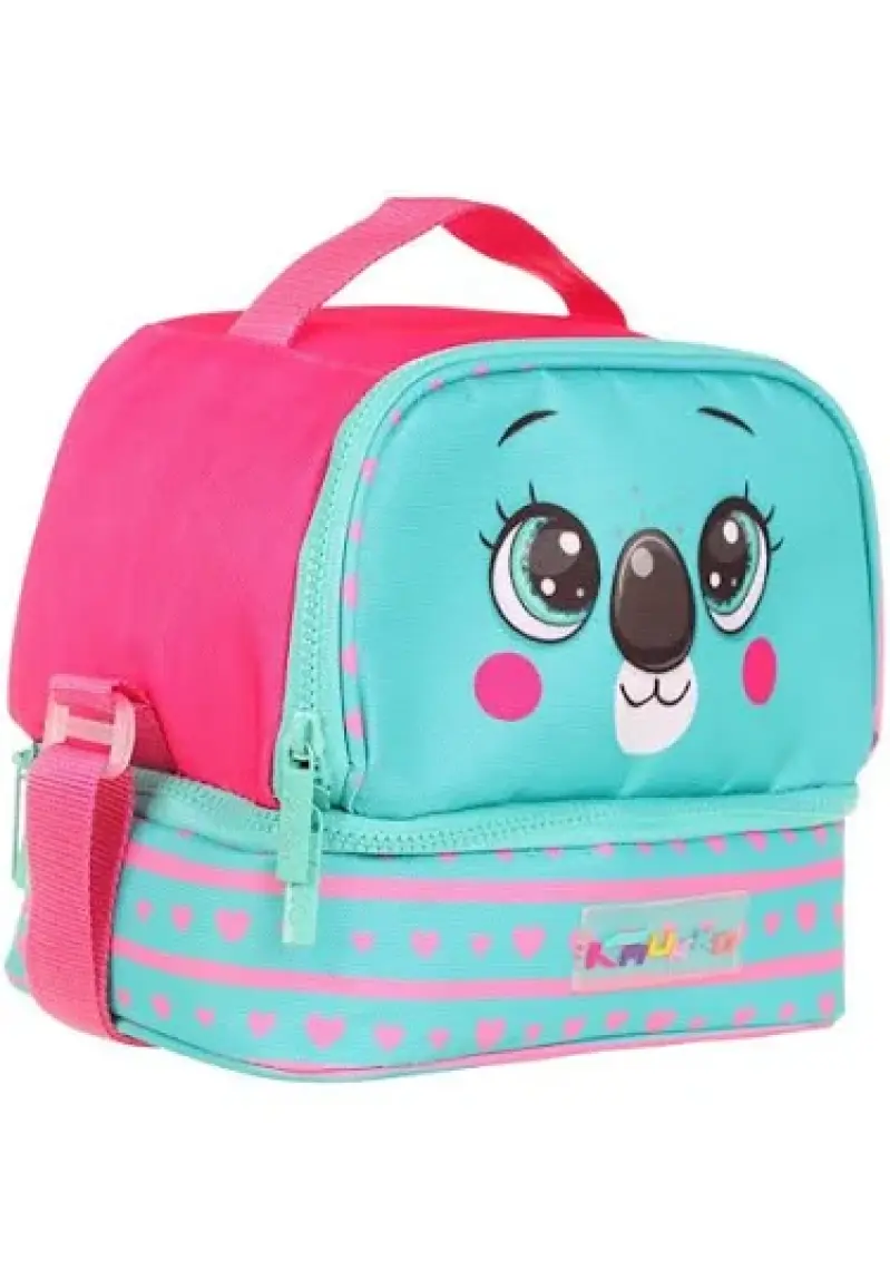 Kaukko Kids Iki Gözlü Isı Yalıtımlı Kız Çocuk Sevimli Koala Yeşil Beslenme Çantası