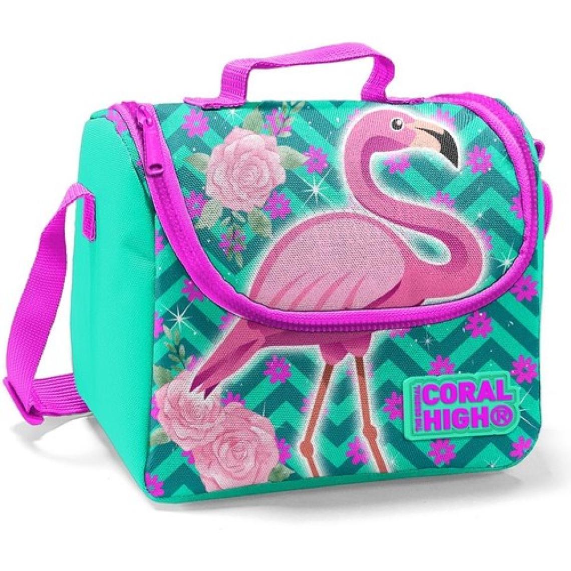 Coral High Kids Su Yeşili Flamingo Desenli Thermo Beslenme Çantası 22741