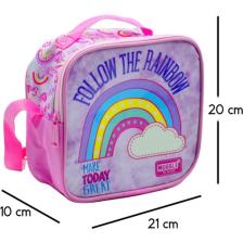 Muggle Termoslu Soft Rainbow Pembe Beslenme Çantası (MU-6733)