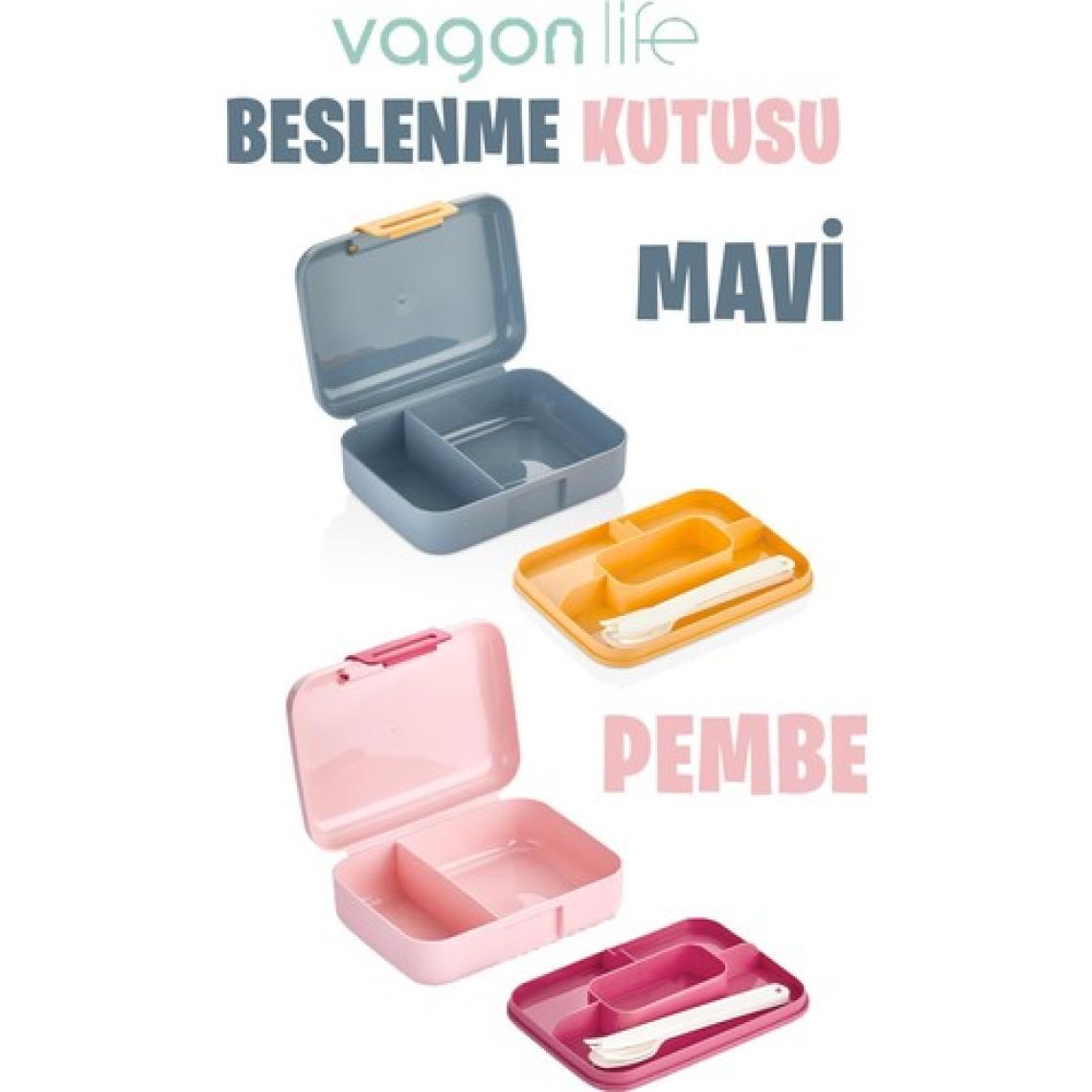Vagonlife Beslenme Kutusu 2 Katlı Çatal,bıçak,kaşık Setli