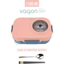 Vagonlife 1100 ml Çorba Kaseli-Metal Kaşıklı Paslanmaz Çelik Bento Lunch Box Yeni Nesil Sefer TASI-FFBL70100