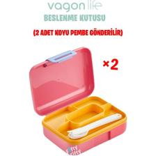 Vagonlife Beslenme Kutusu 2 Katlı Çatal bıçak kaşık Setli