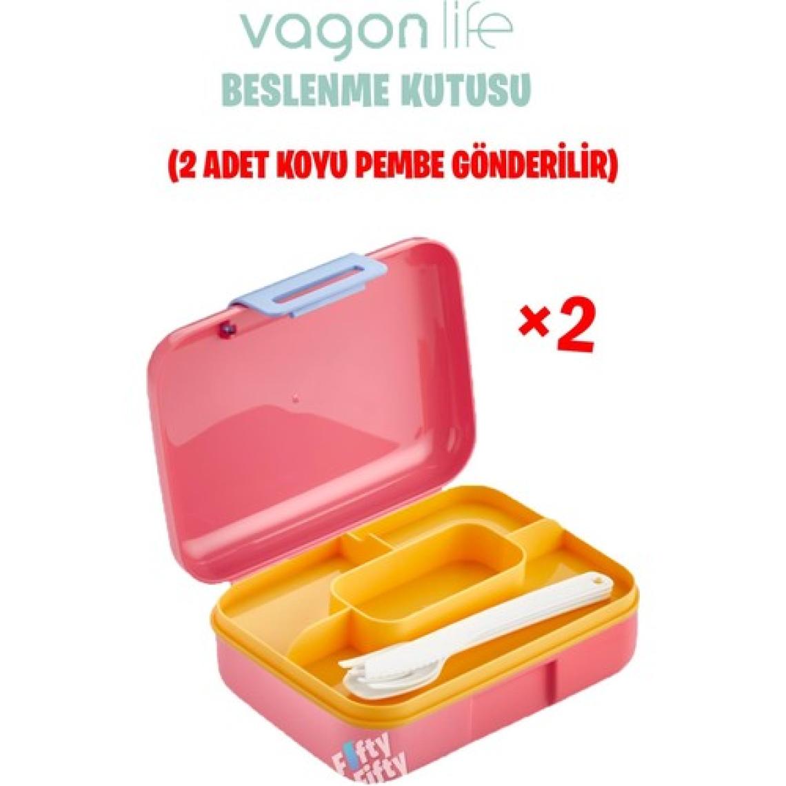 Vagonlife Beslenme Kutusu 2 Katlı Çatal bıçak kaşık Setli