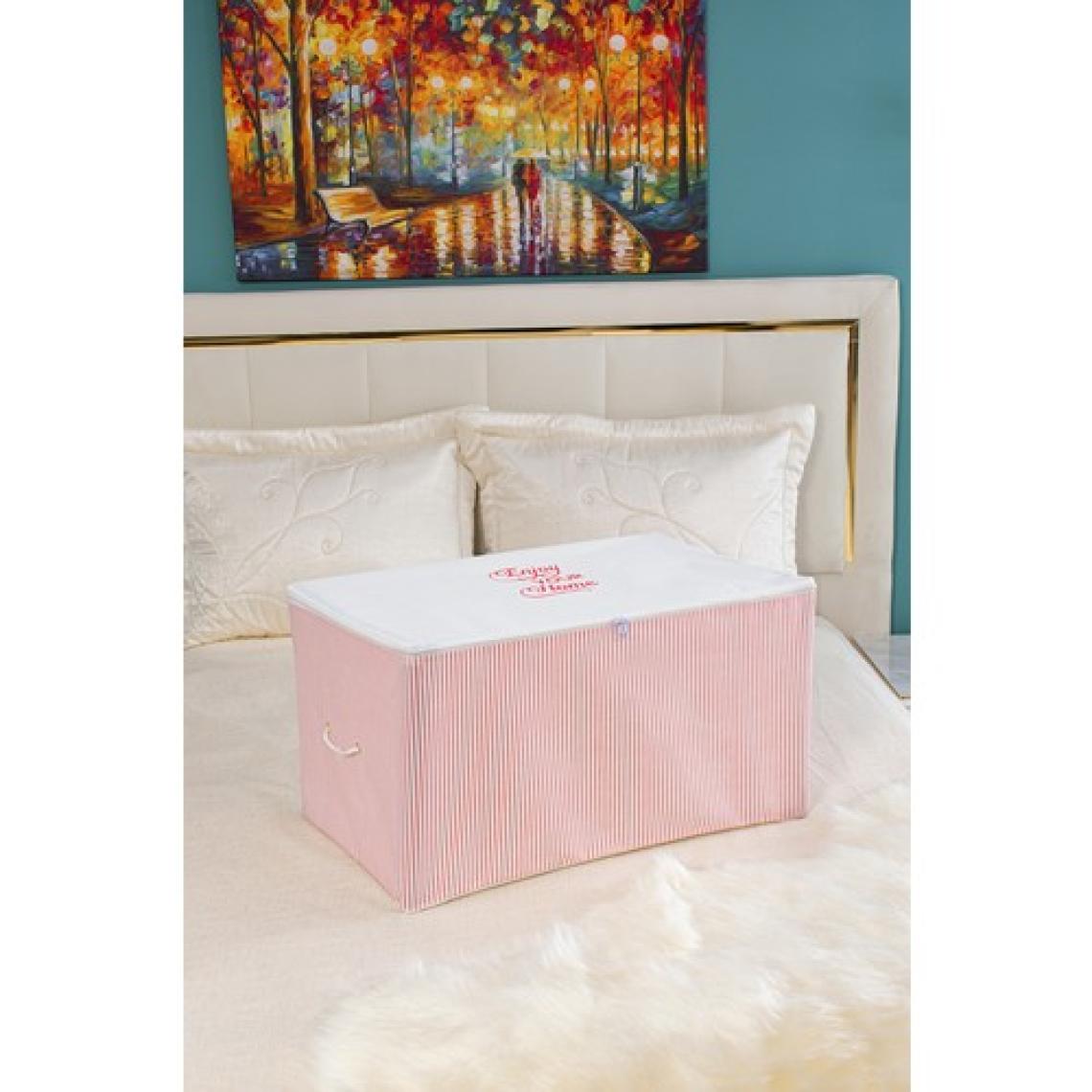 Serstil Orta Boy Baskı Detaylı Pembe Çizgili Hurç 63 x 40 x 34 cm