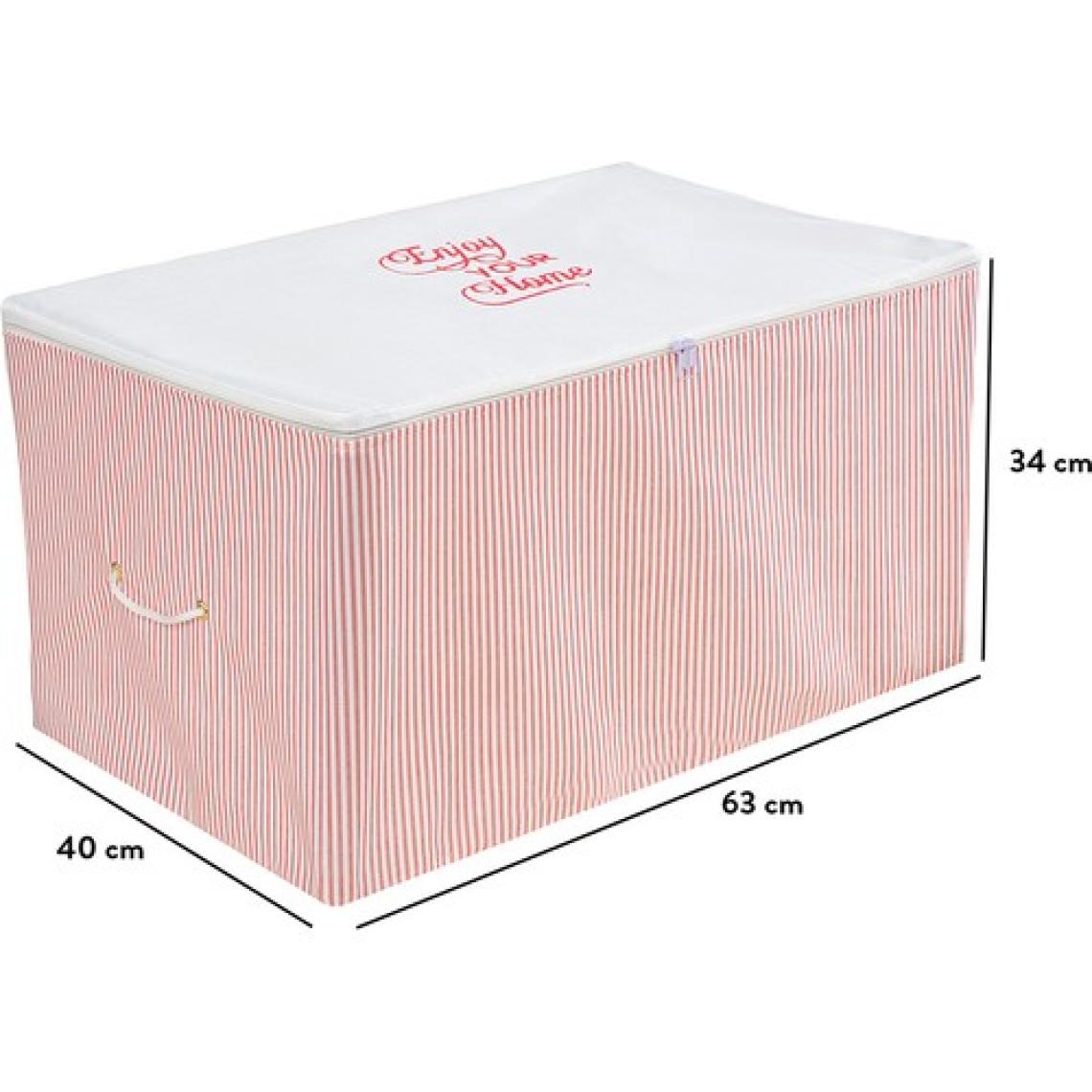 Serstil Orta Boy Baskı Detaylı Pembe Çizgili Hurç 63 x 40 x 34 cm