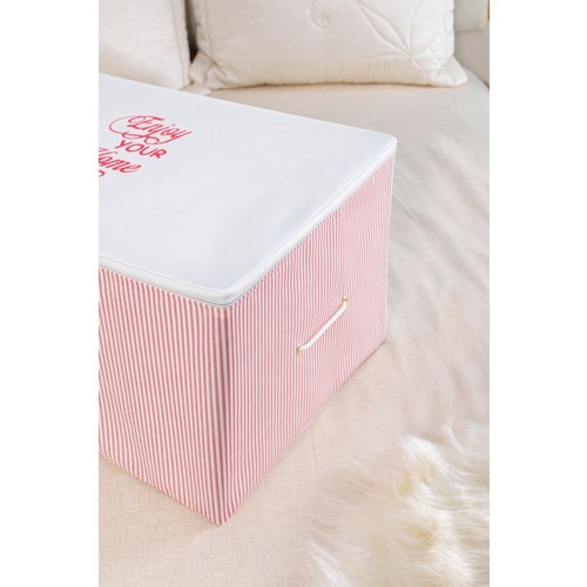 Serstil Orta Boy Baskı Detaylı Pembe Çizgili Hurç 63 x 40 x 34 cm