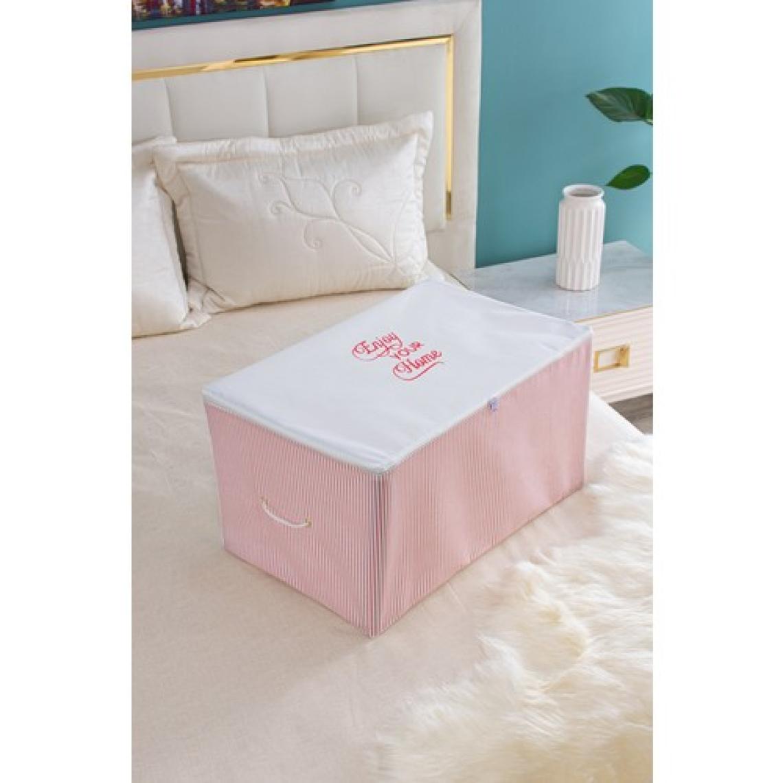 Serstil Orta Boy Baskı Detaylı Pembe Çizgili Hurç 63 x 40 x 34 cm
