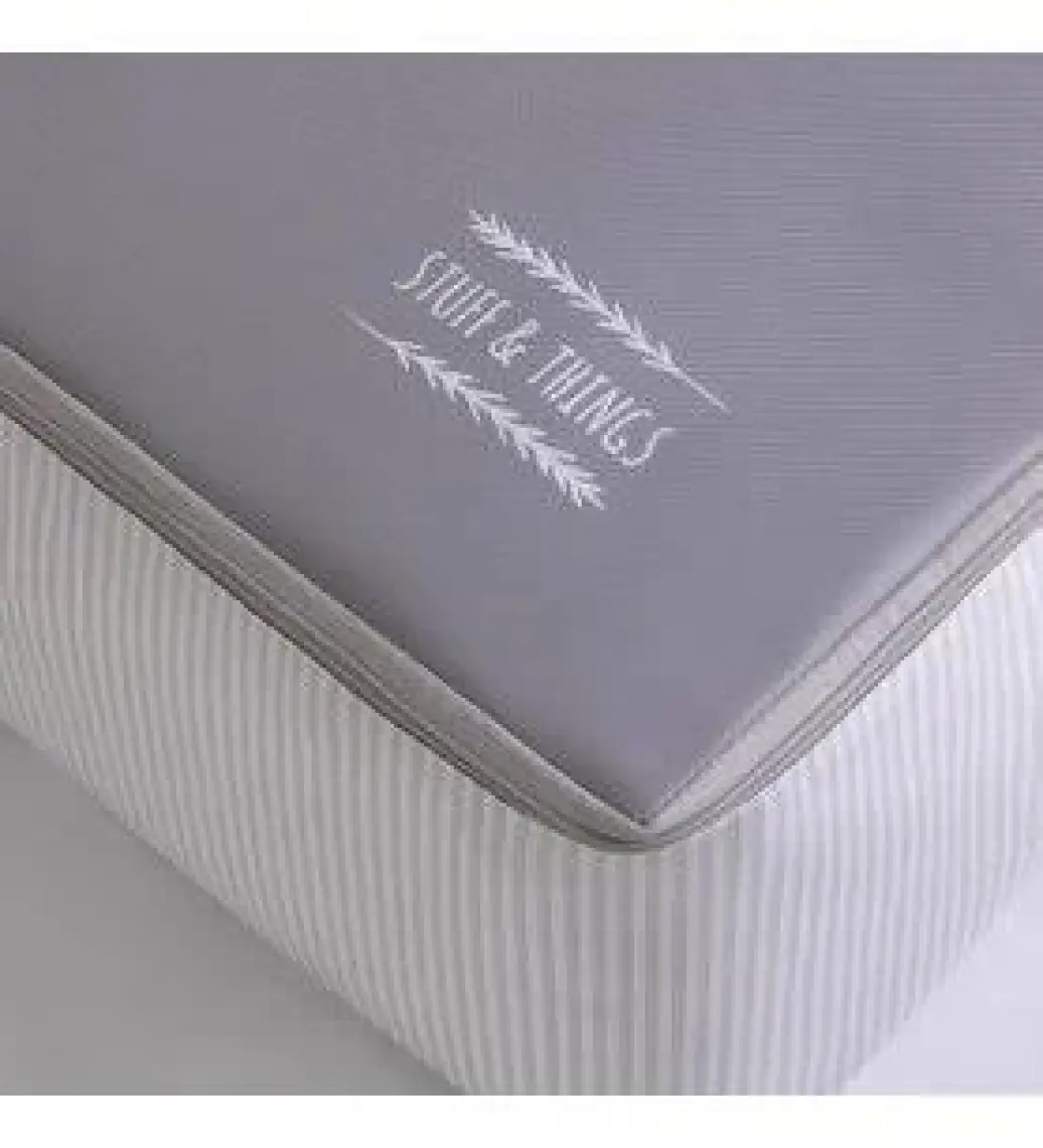 Ocean Home Textile 2'li Stuff&Things Gri Baza Altı Yastık Yorgan Kazak Hurcu, Hurç