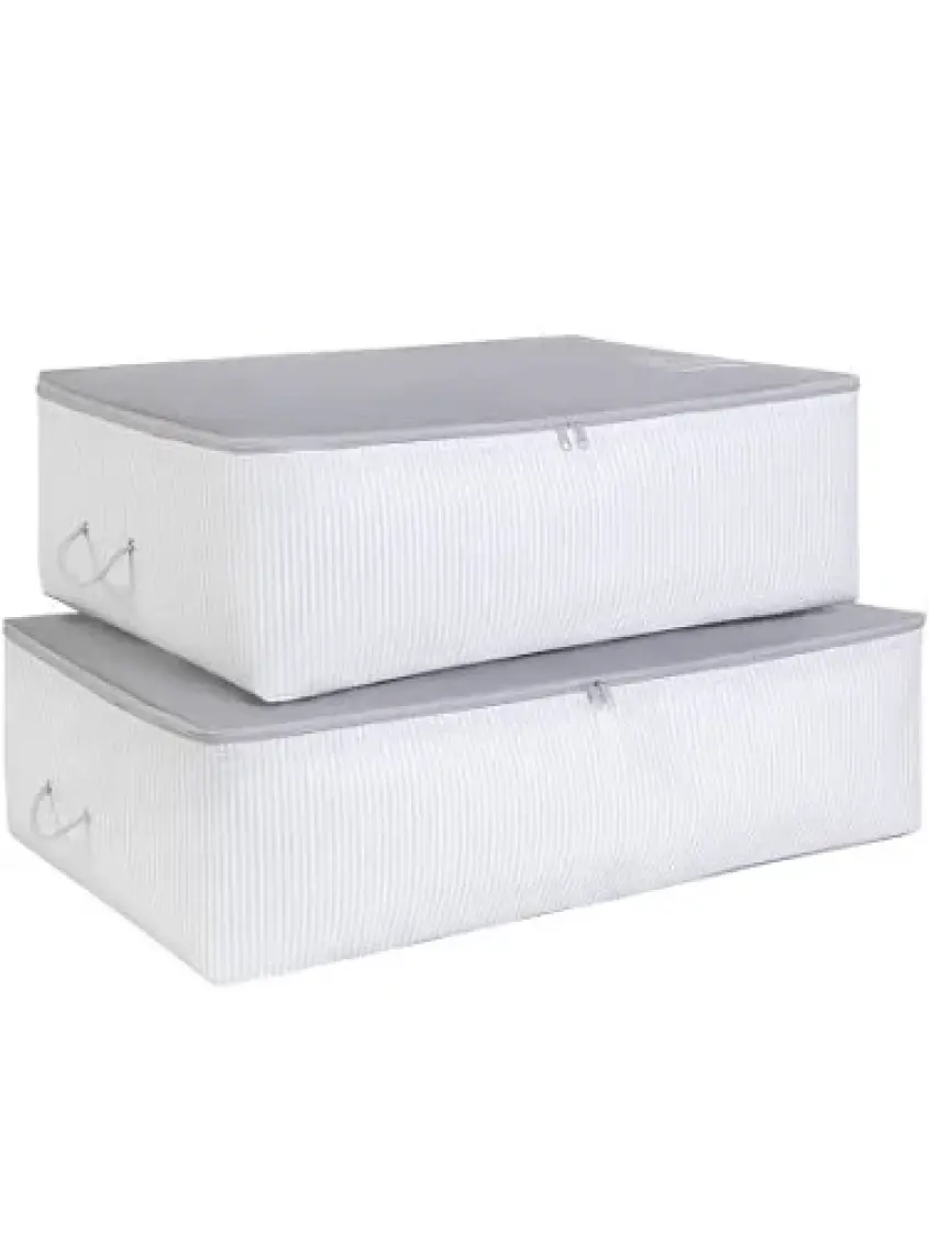 Ocean Home Textile 2'li Stuff&Things Gri Baza Altı Yastık Yorgan Kazak Hurcu, Hurç