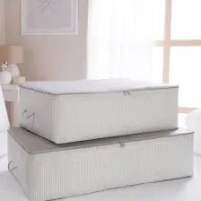 Ocean Home Textile 2'li Stuff&Things Gri Baza Altı Yastık Yorgan Kazak Hurcu, Hurç