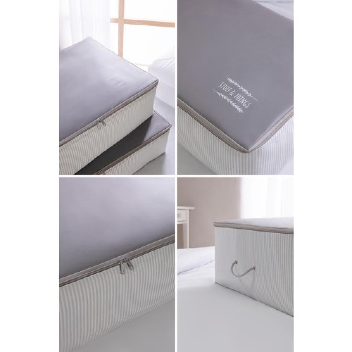 Ocean Home Textile 2 Adet Mega Boy Gri Stuff & Things Baza Altı Yastık Yorgan Kazak Hurcu, Hurç 74x46x22 cm