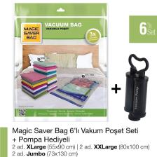 6’lı Karışık Vakumlu Poşet Set+Pompa Hediyeli