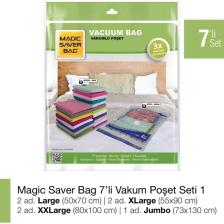 7'li Vakumlu Hurç-vakumlu Poşet Seti (2 L + 2 Xl + 2 Xxl + 1 Jumbo)
