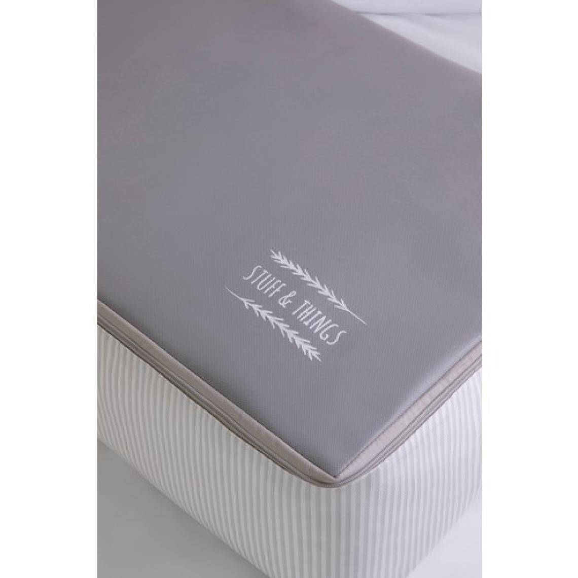 Ocean Home Textile 2'li Stuff&Things Gri Baza Altı Yastık Yorgan Kazak Hurcu, Hurç