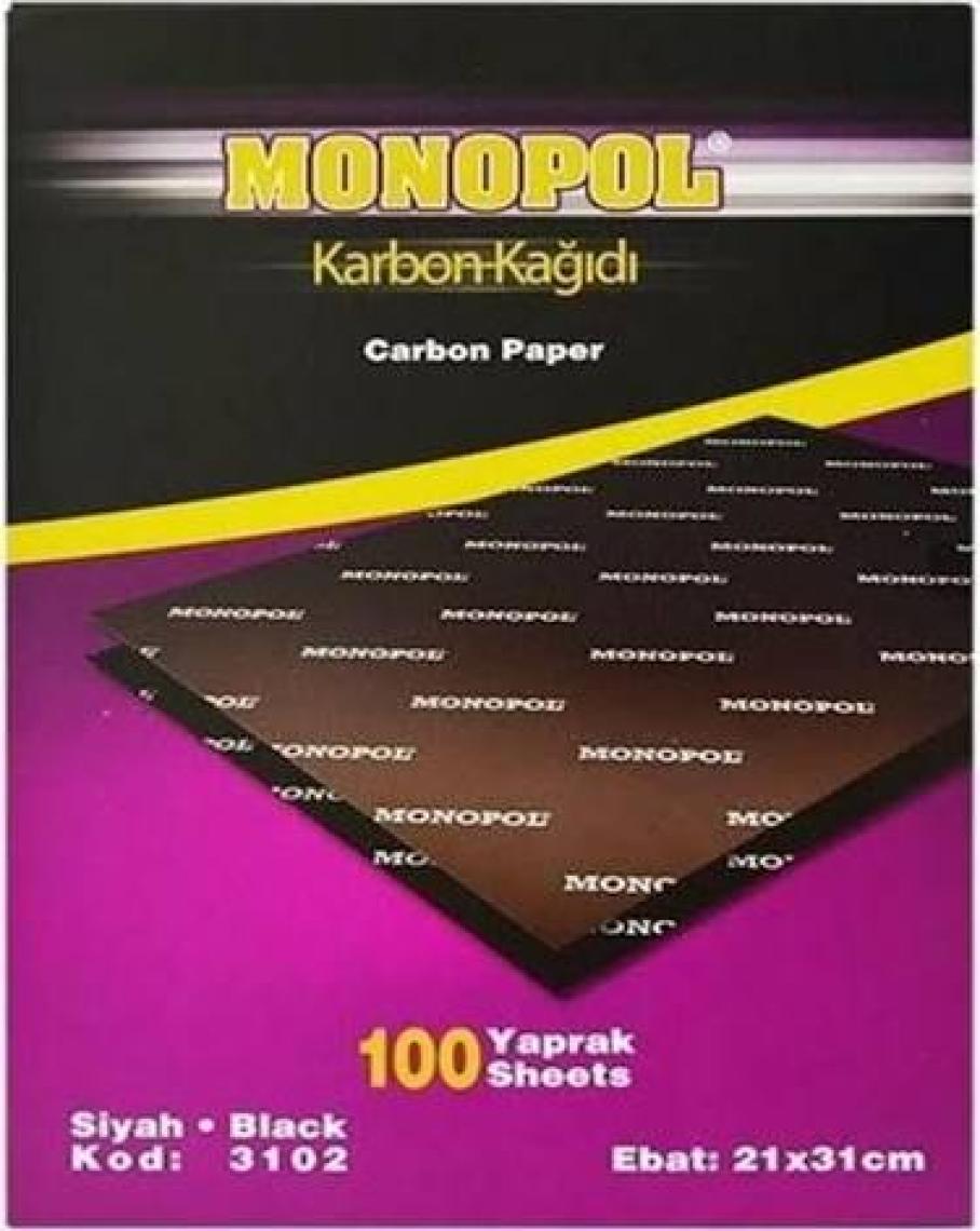 Monopol A4 Karbon Kağıdı 5'Li - Siyah