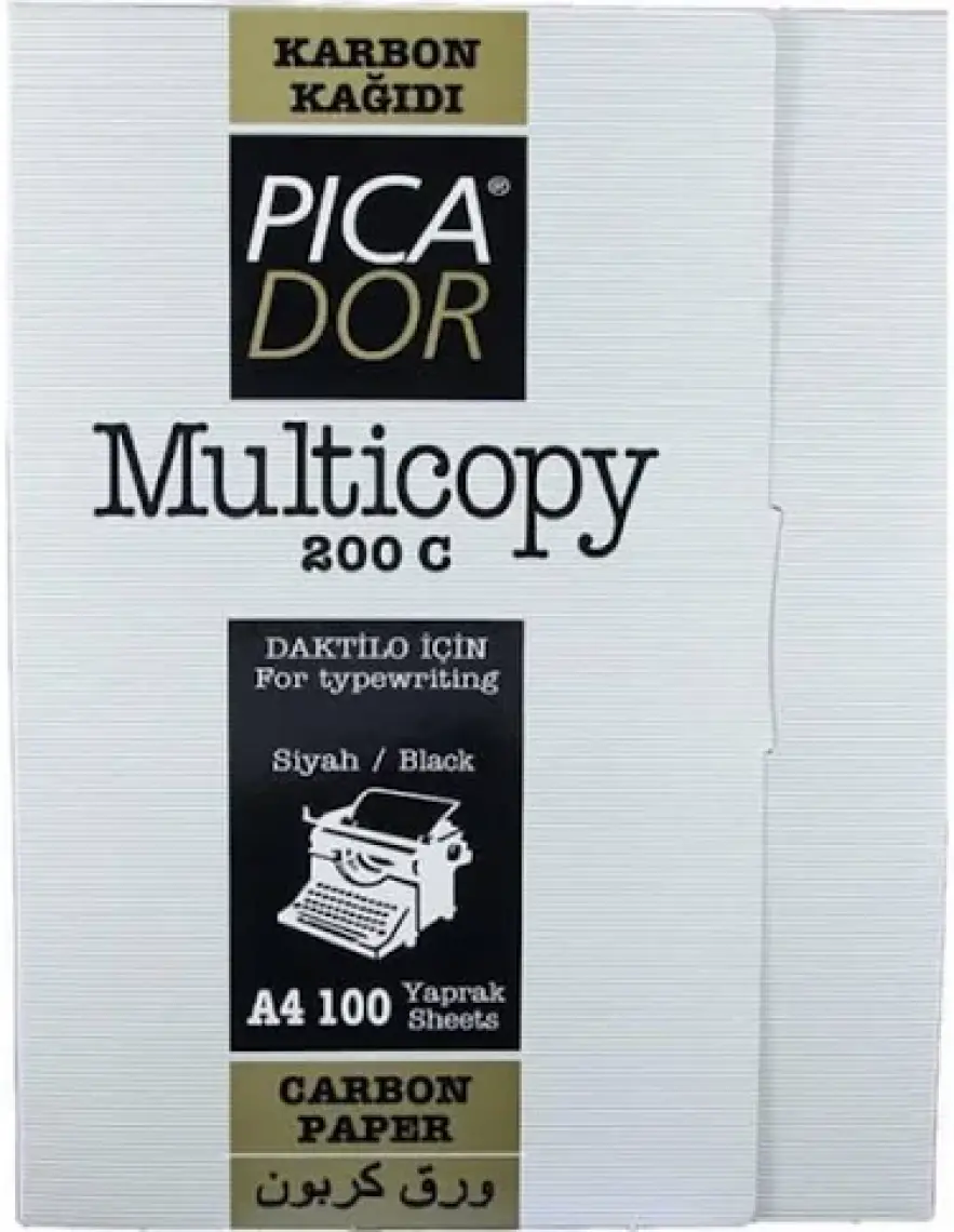 Picador 200C Sırtlı A4 Siyah Karbon Kağıdı 100'lü