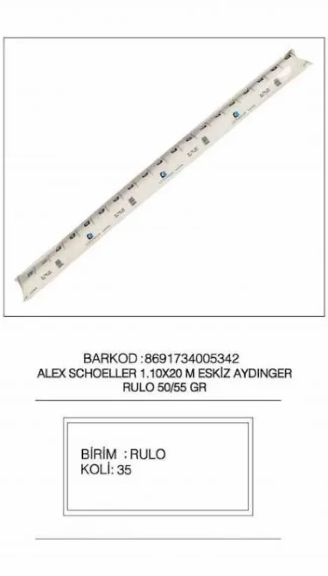 Alex Schoeller Rulo Eskiz Aydinger Rulo 20M/110Cm 50/55Gr.